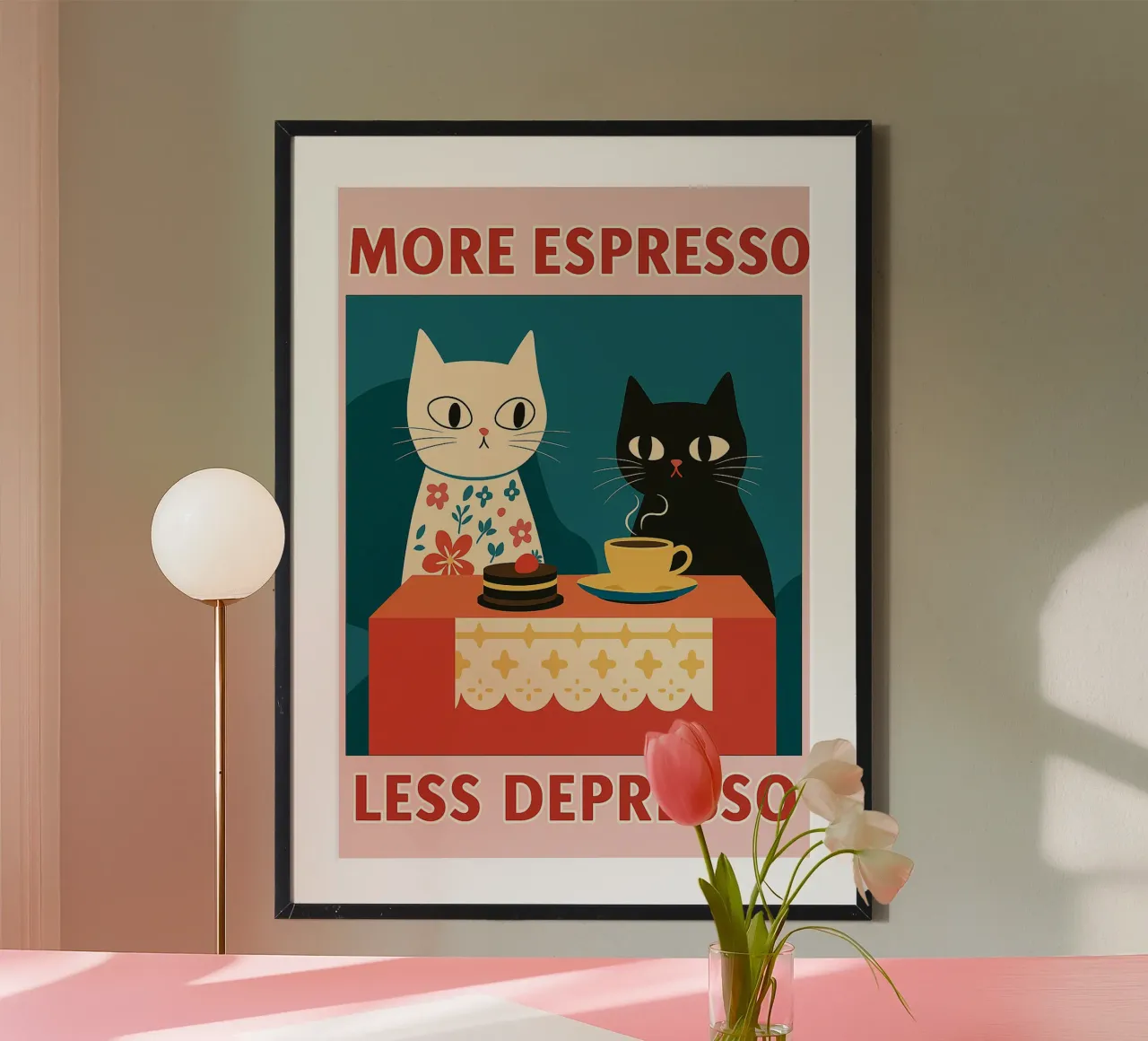 gatto più espresso meno despresso poster da Avocadoz
