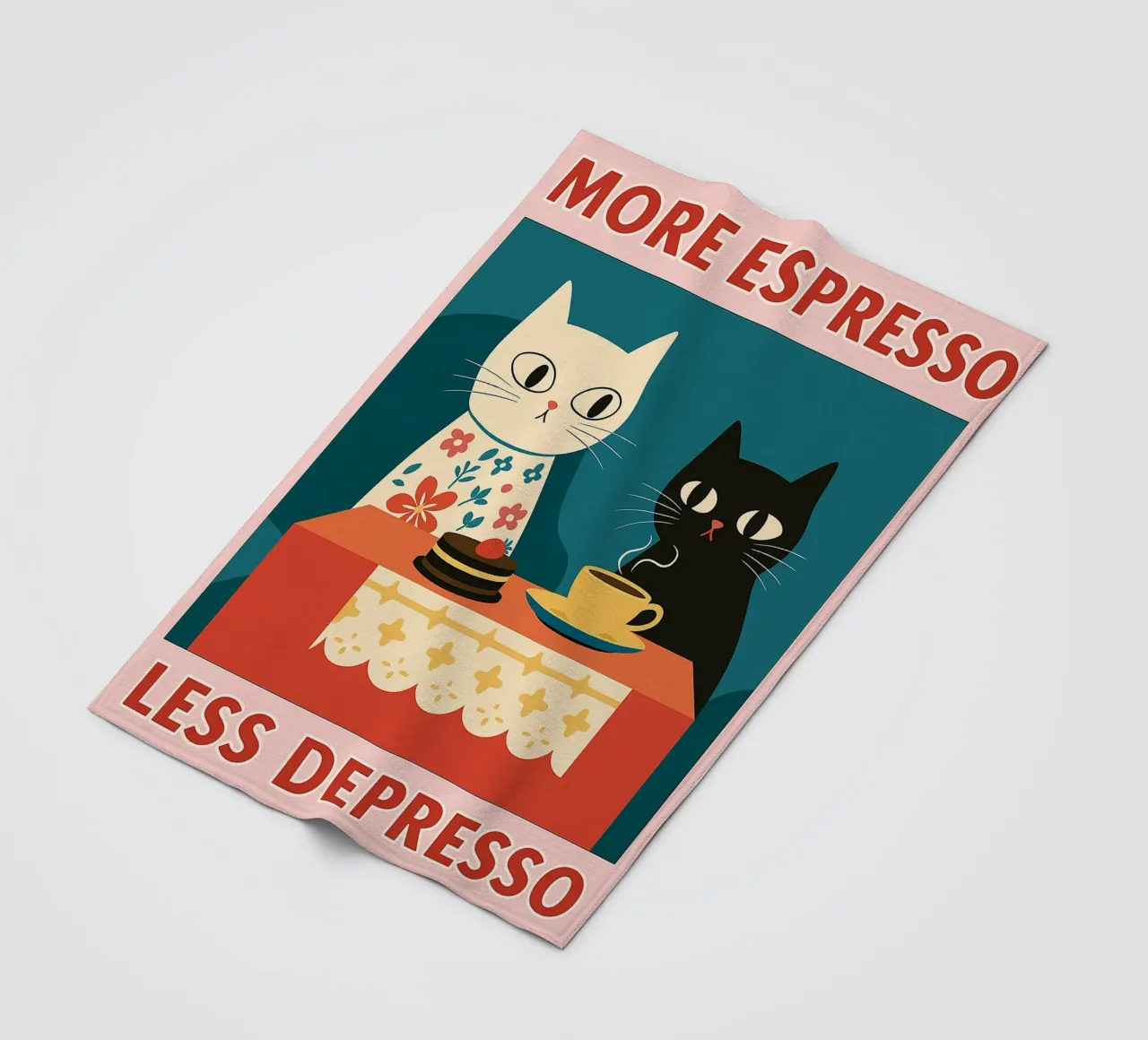 gatto più espresso meno despresso coperta in pile da Avocadoz