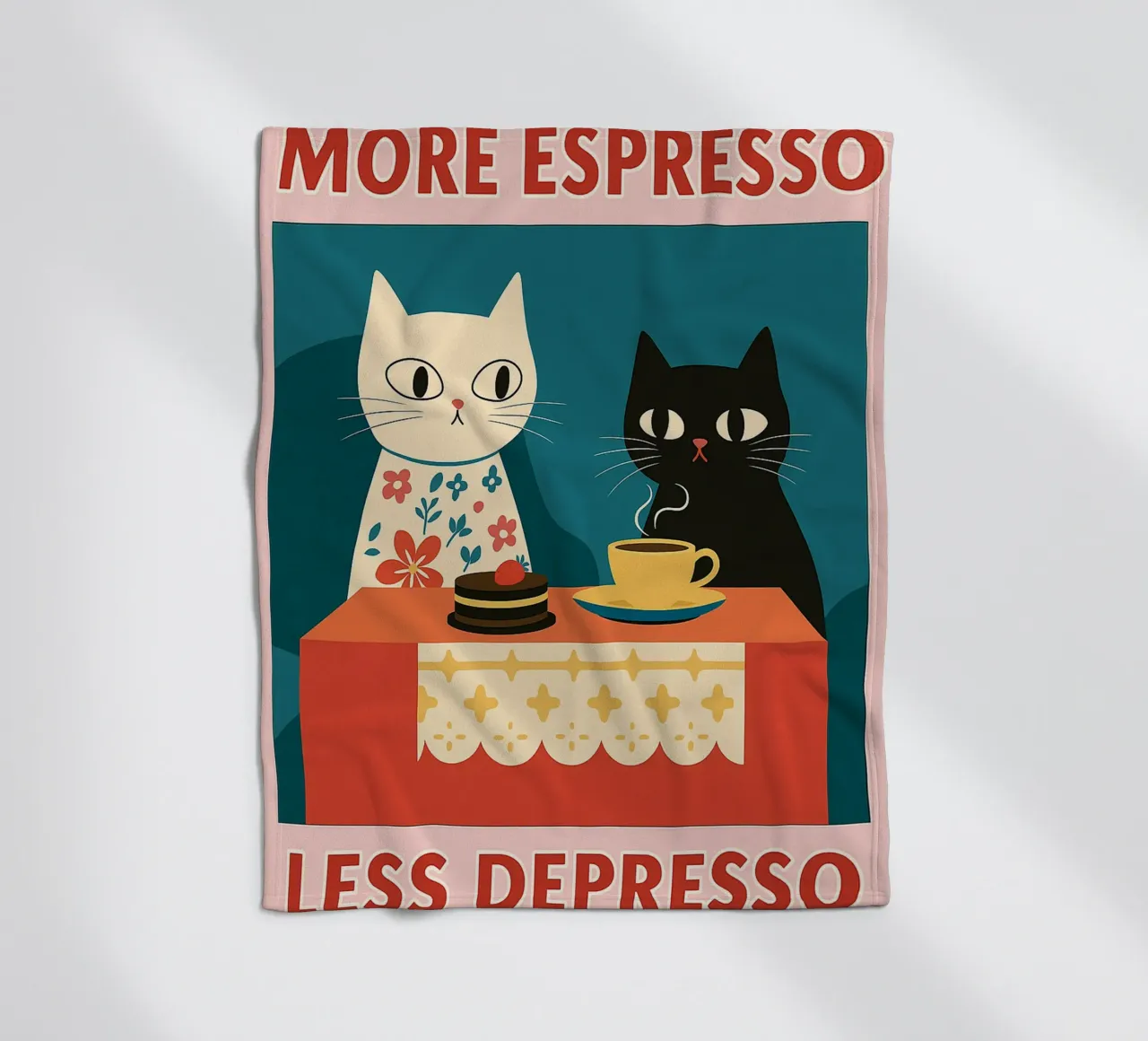 gatto più espresso meno despresso coperta in pile da Avocadoz