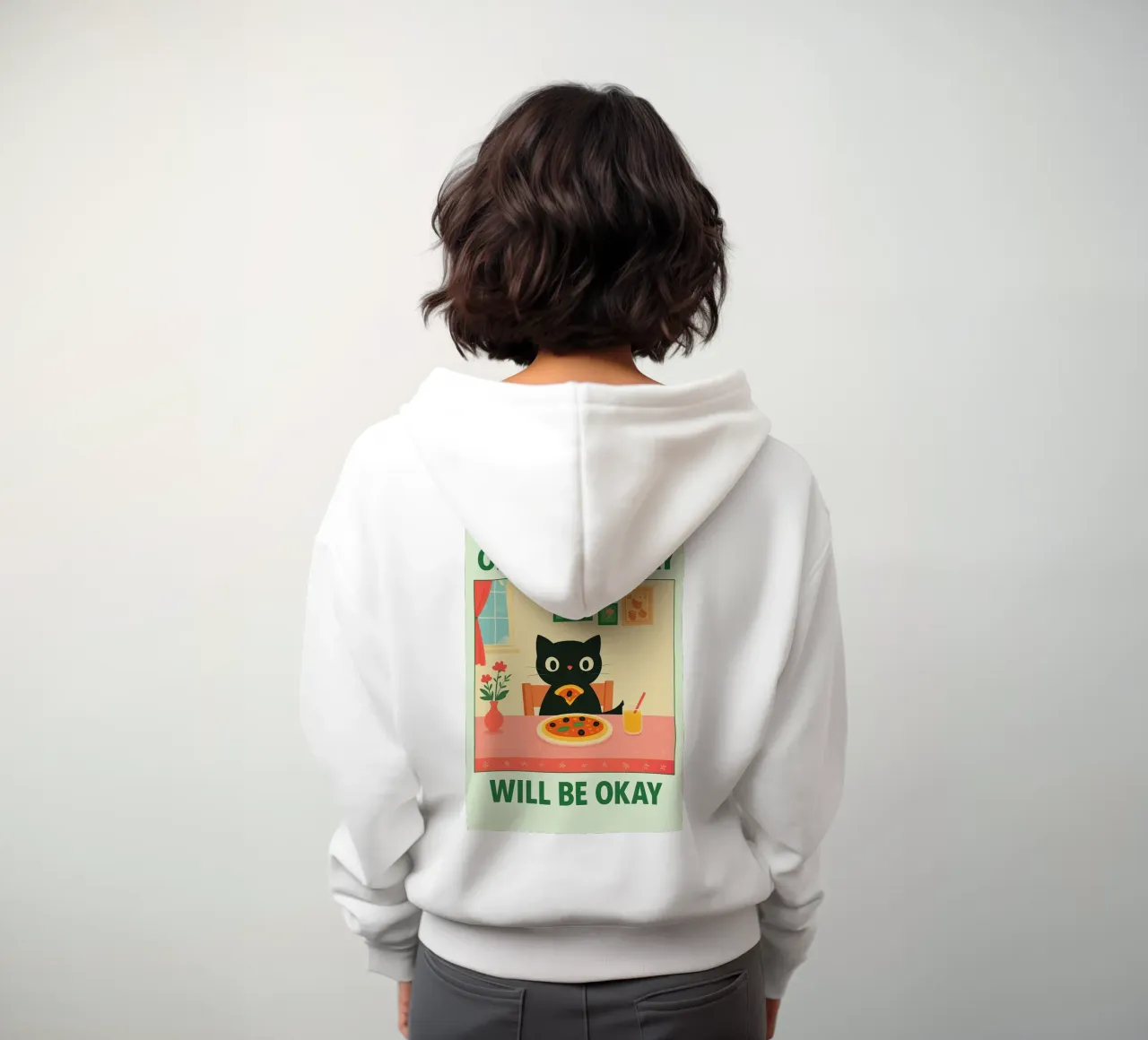 pizza per gatti una fetta al giorno va bene felpa con cappuccio da Avocadoz