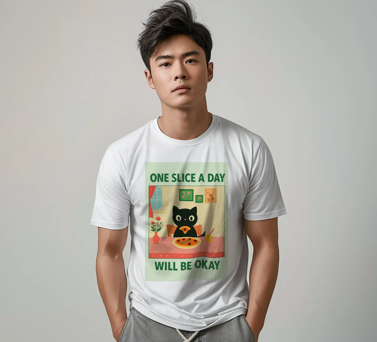 pizza per gatti una fetta al giorno va bene t-shirt da Avocadoz