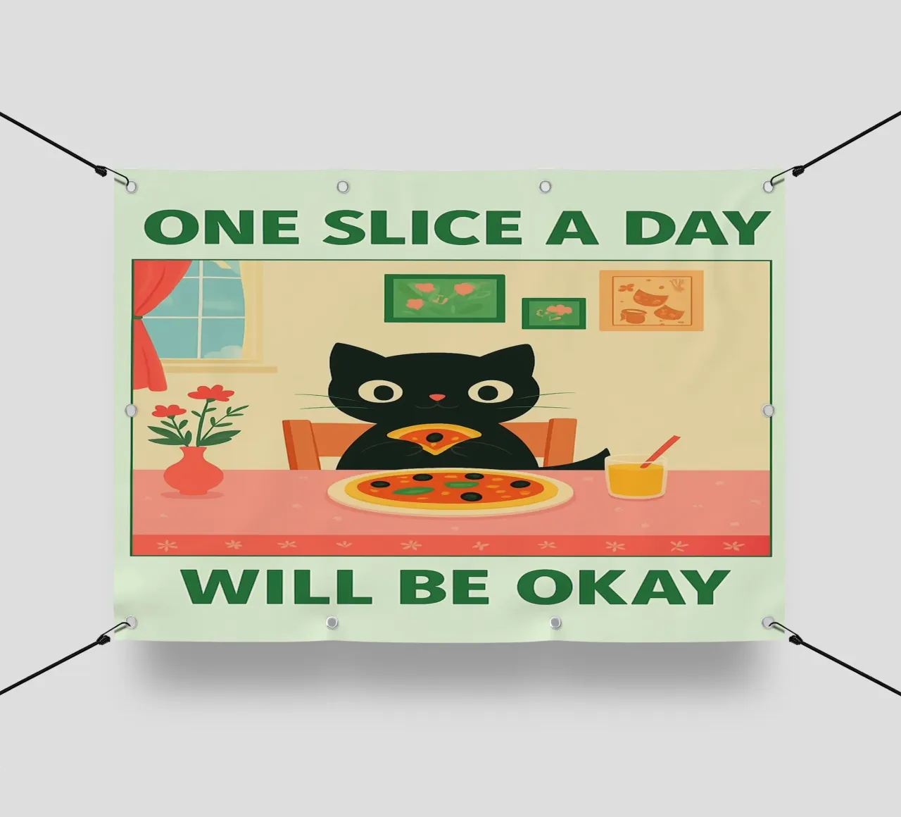 pizza per gatti una fetta al giorno va bene telo in pvc da Avocadoz