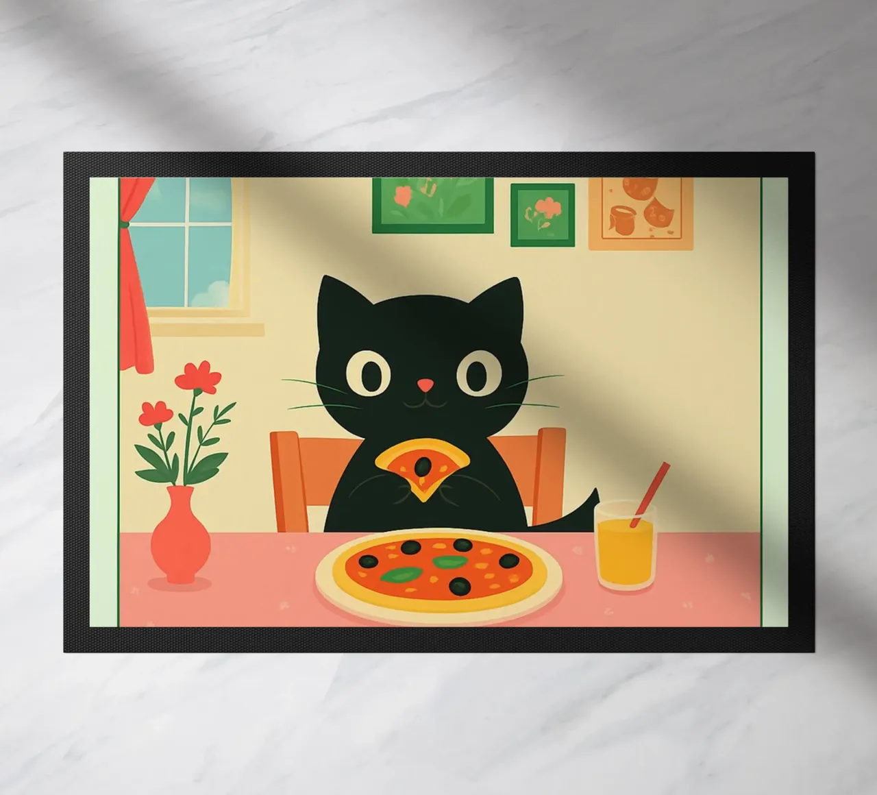 Katzenpizza - ein Stück pro Tag ist in Ordnung Fußmatte von Avocadoz