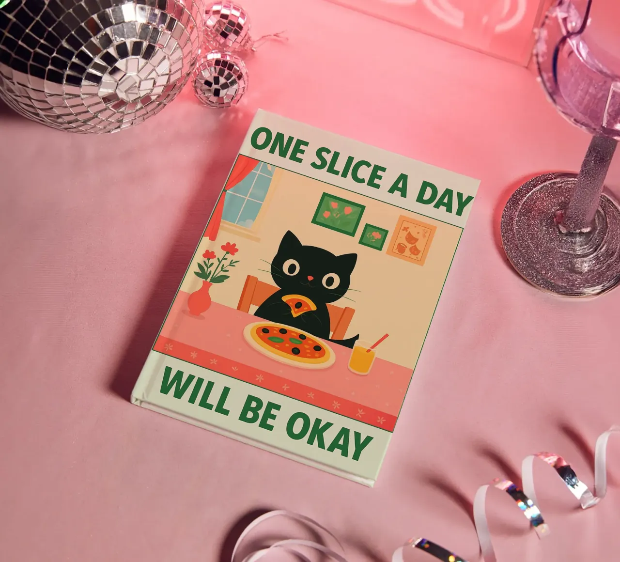 cat pizza une part par jour, c'est bien carnet de notes de Avocadoz