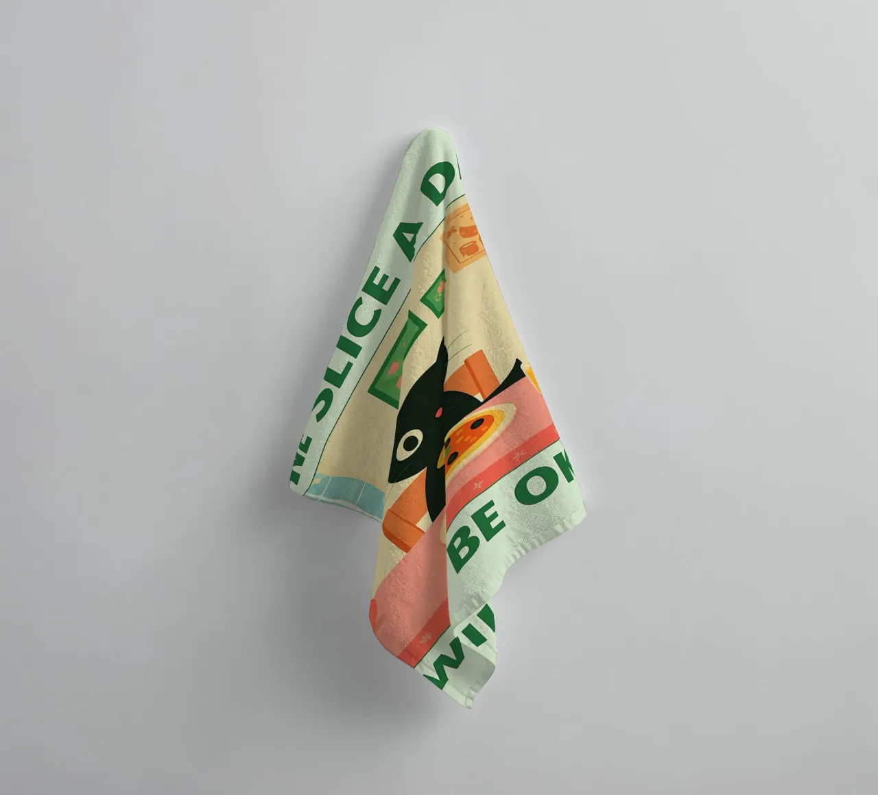 Katzenpizza - ein Stück pro Tag ist in Ordnung Handtuch von Avocadoz