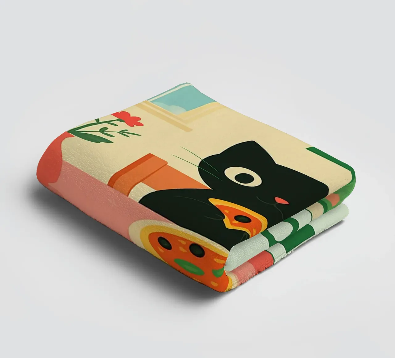 Katzenpizza - ein Stück pro Tag ist in Ordnung Handtuch von Avocadoz