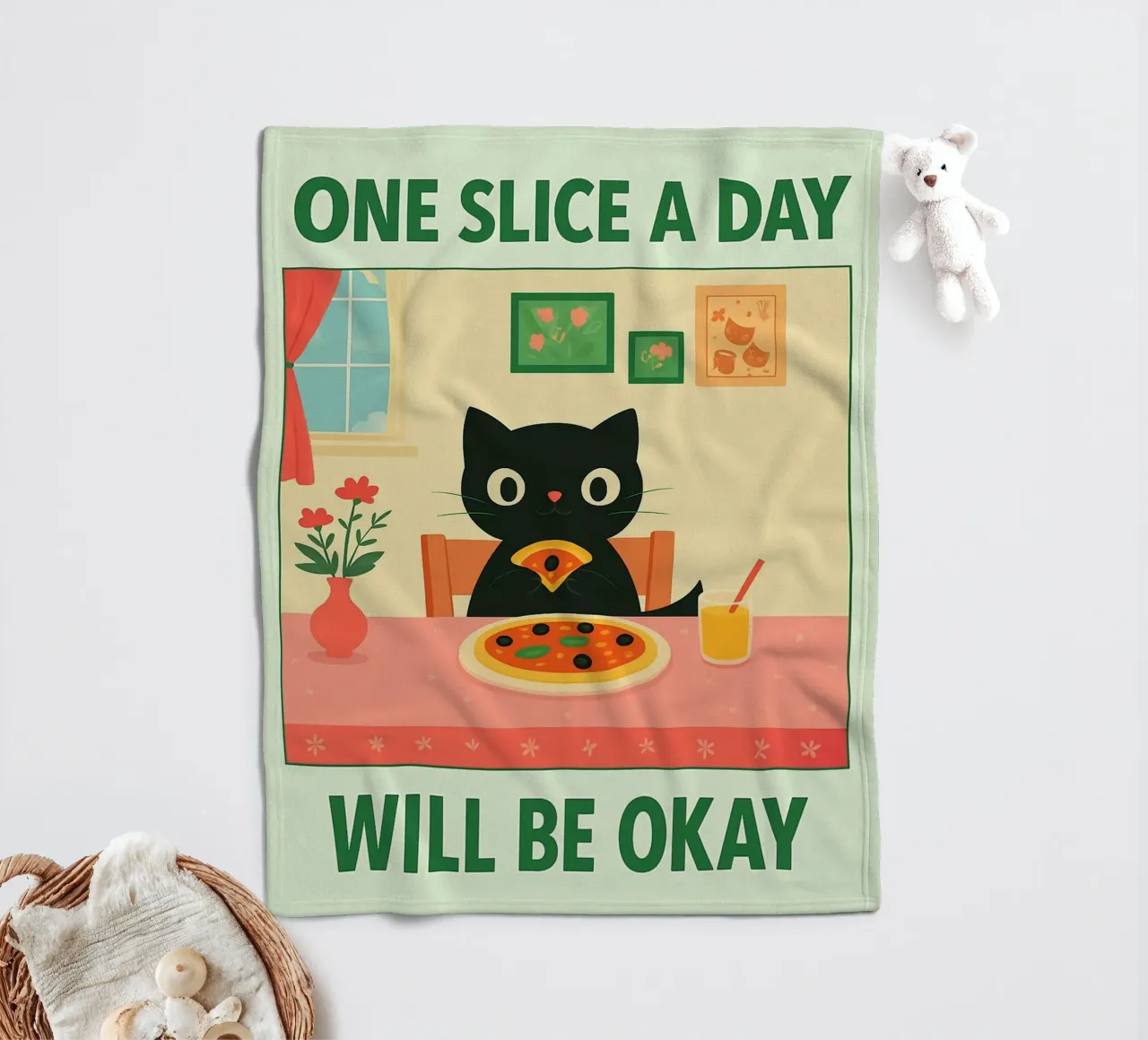pizza per gatti una fetta al giorno va bene coperta in pile da Avocadoz
