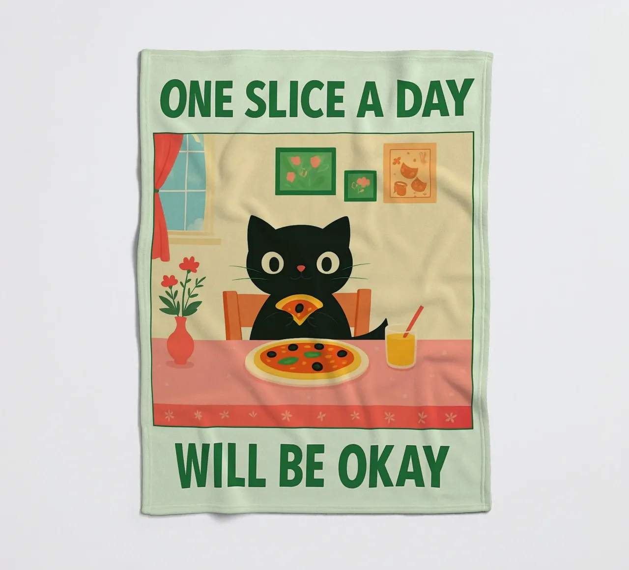 pizza per gatti una fetta al giorno va bene coperta in pile da Avocadoz