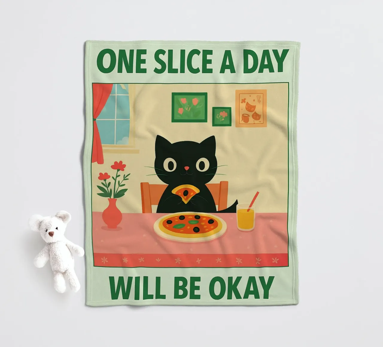 pizza per gatti una fetta al giorno va bene coperta in pile da Avocadoz