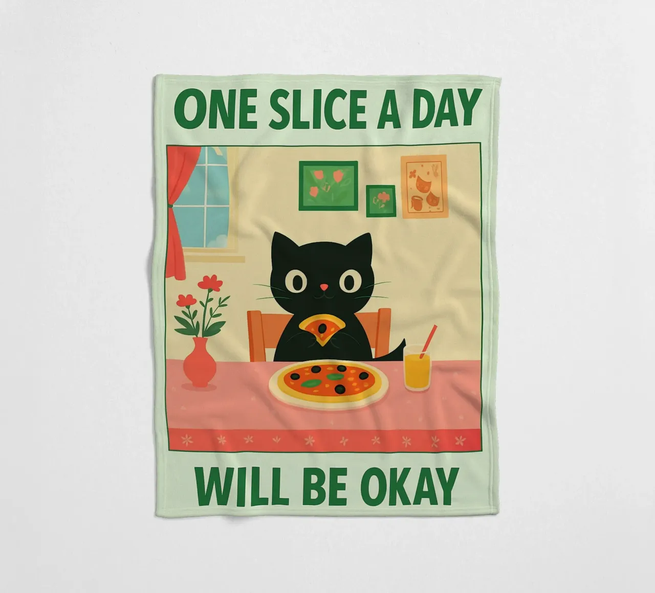 pizza per gatti una fetta al giorno va bene coperta in pile da Avocadoz