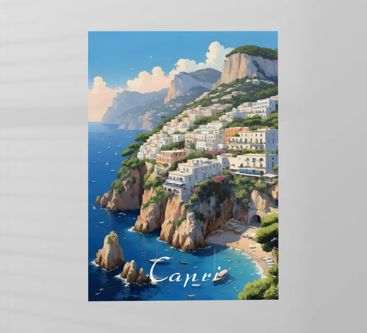 Paesaggio della costa di Capri pellicola backlit da Charnwood Prints