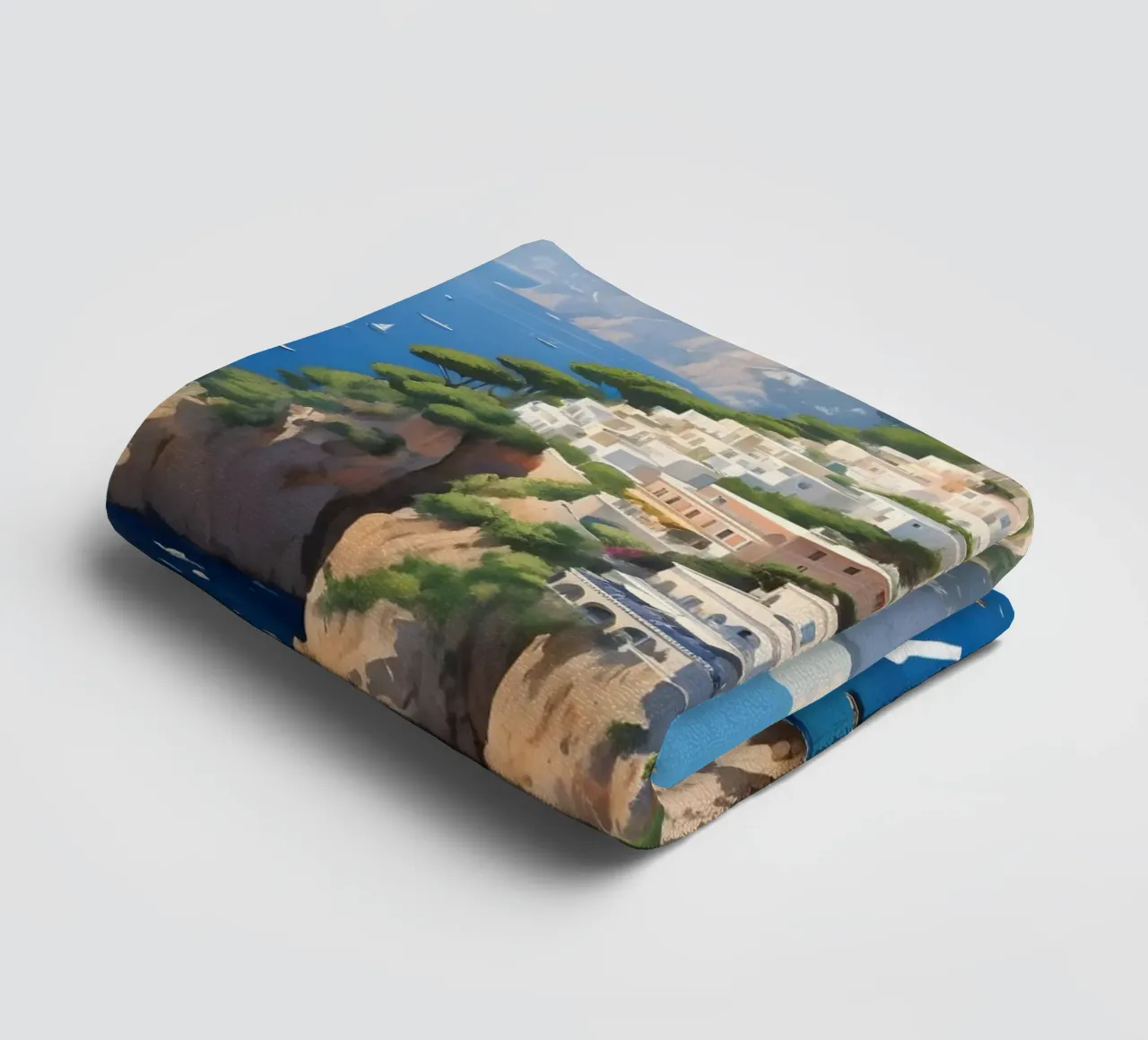 Capri Coastline Landscape towel by Charnwood Prints