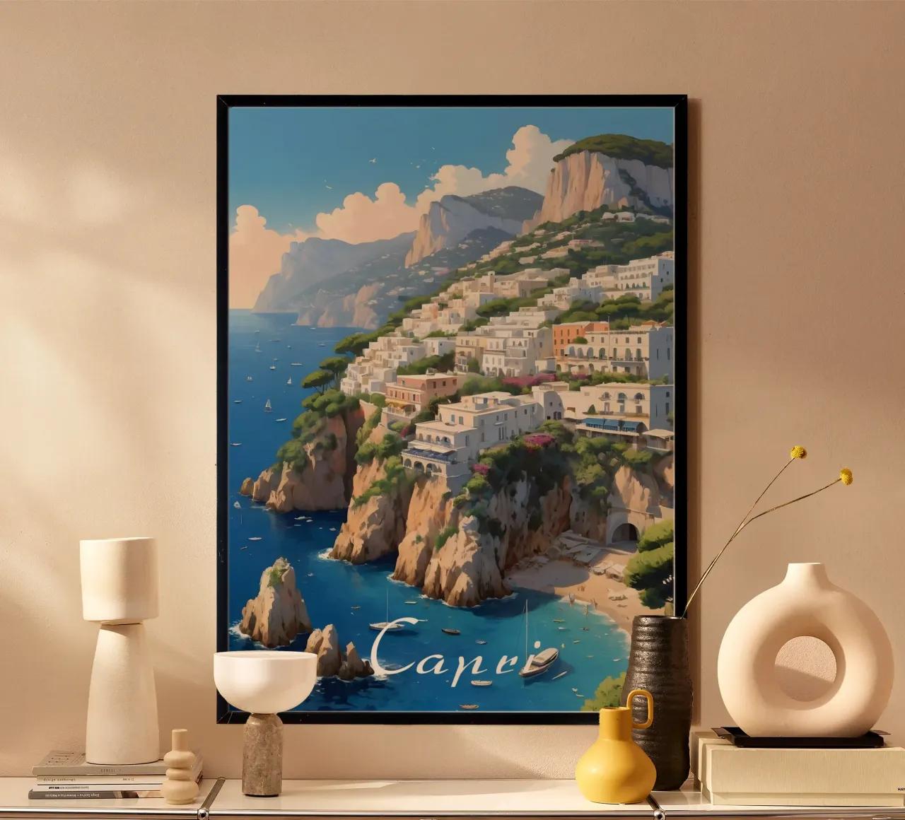 Paesaggio della costa di Capri carta hahnemühle da Charnwood Prints