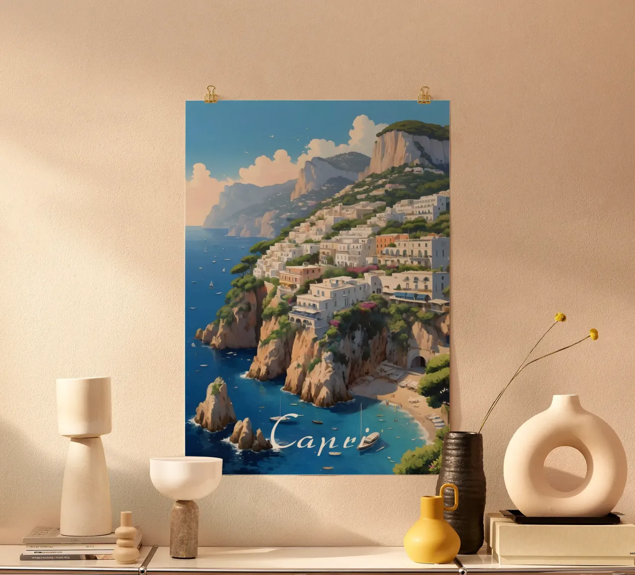 Paesaggio della costa di Capri carta hahnemühle da Charnwood Prints