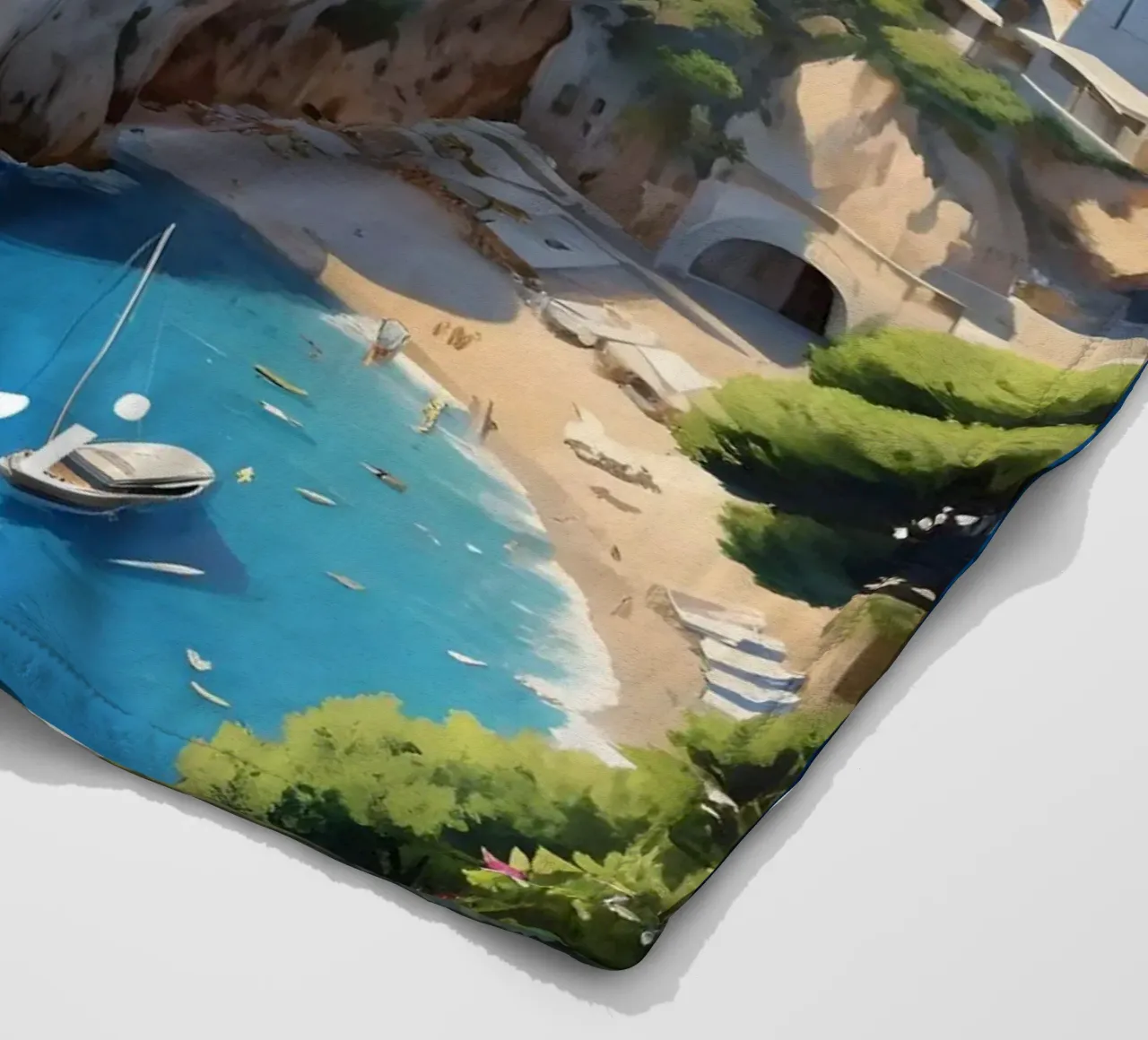 Paesaggio della costa di Capri coperta in pile da Charnwood Prints