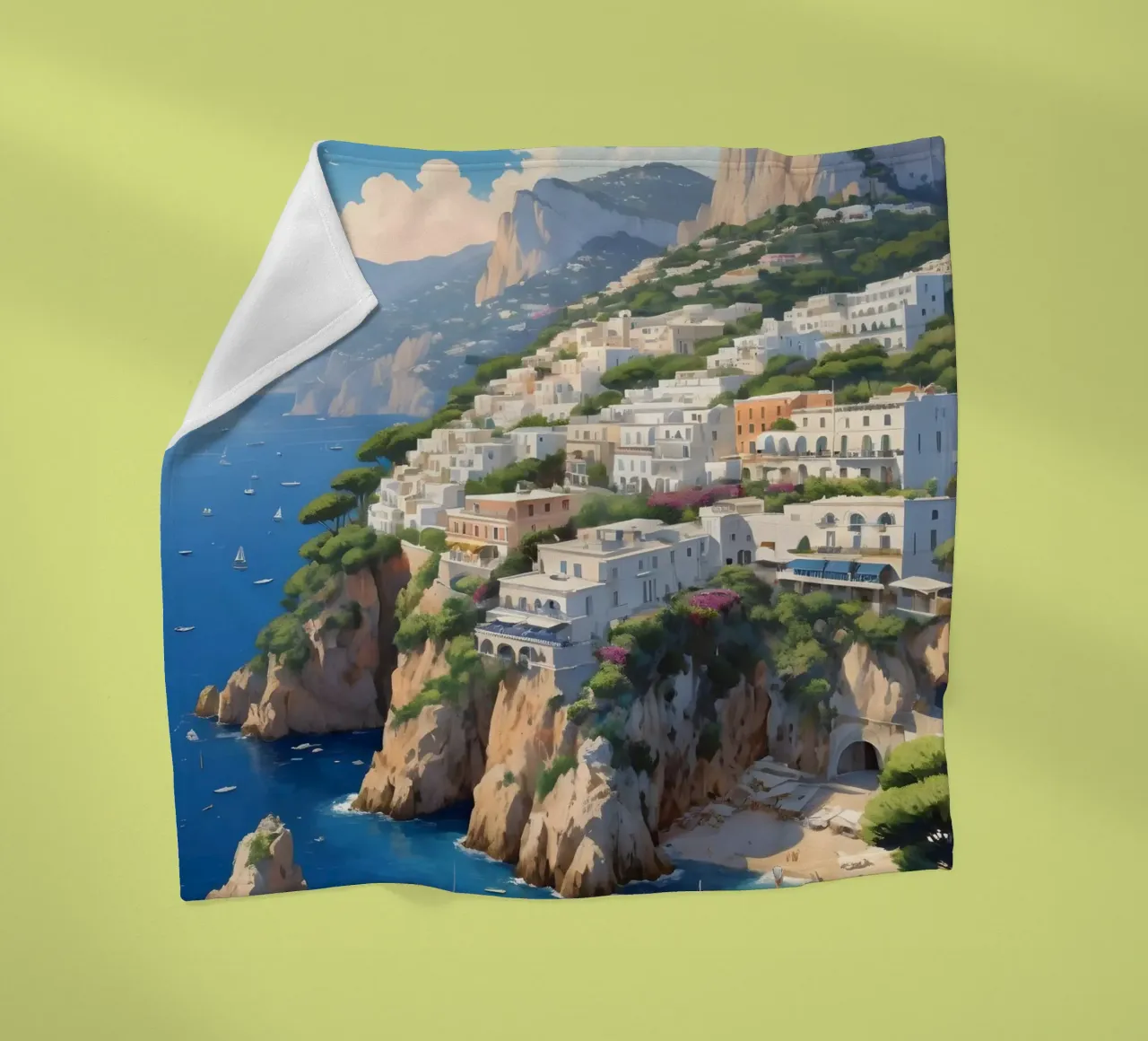 Paesaggio della costa di Capri coperta in pile da Charnwood Prints