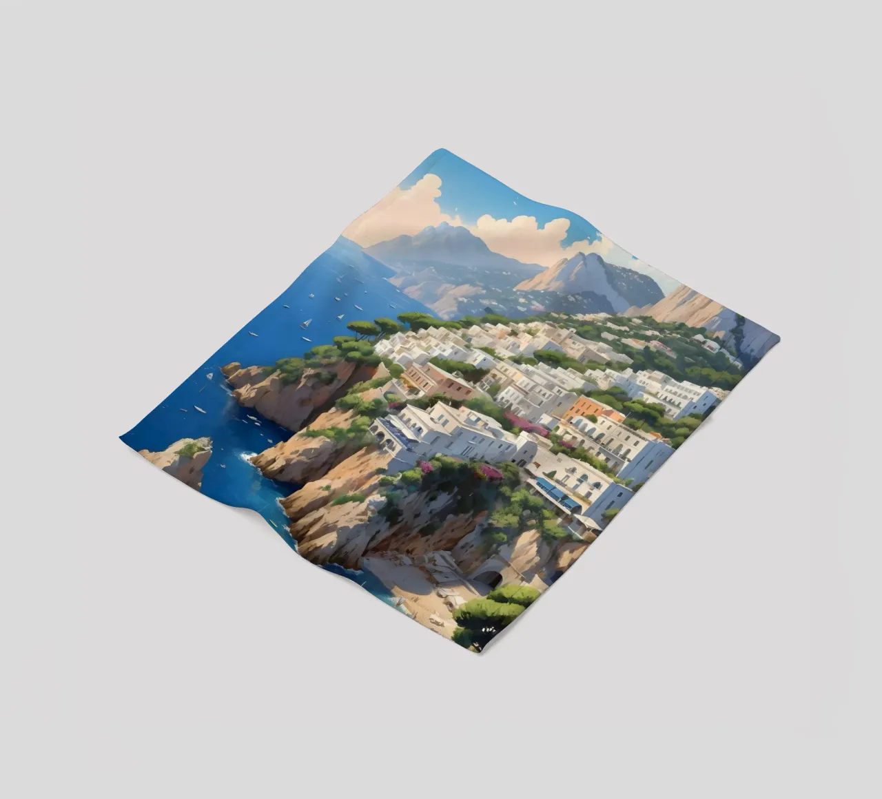 Paesaggio della costa di Capri coperta in pile da Charnwood Prints