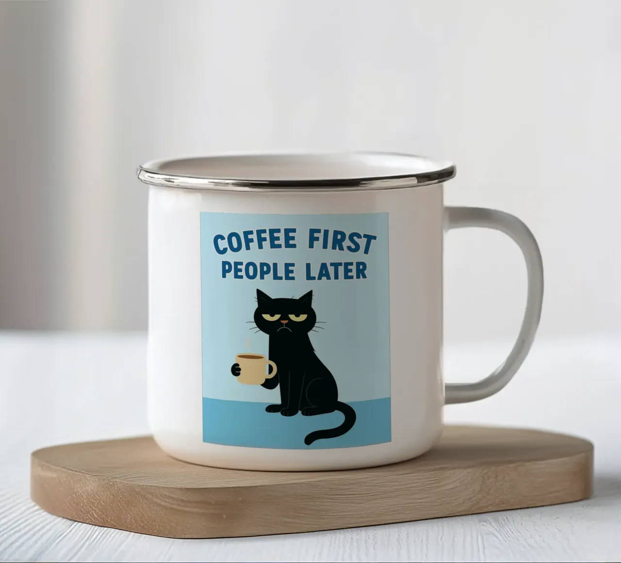 prima il caffè poi le persone tazza in smalto da Avocadoz