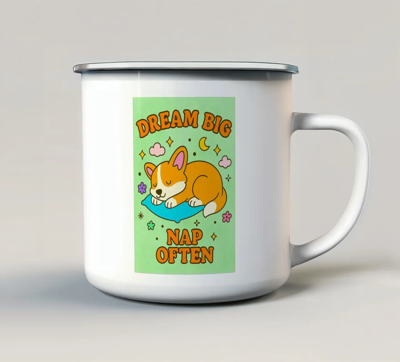 sognare in grande dormire spesso gatto tazza in smalto da Avocadoz