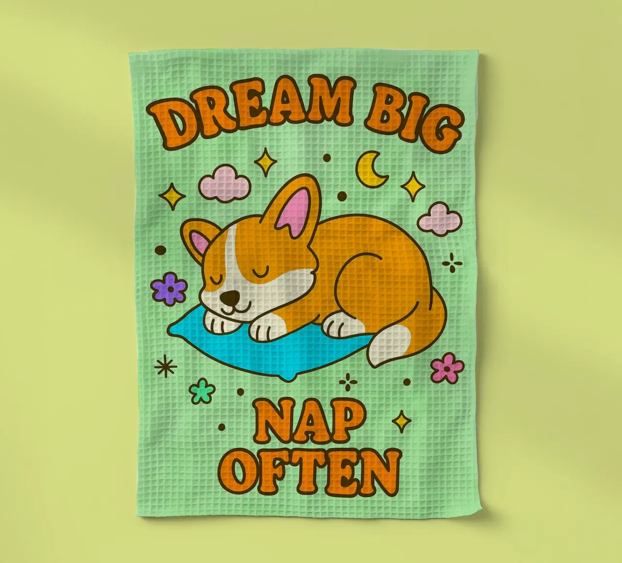 dream big nap oft Katze Geschirrtuch von Avocadoz