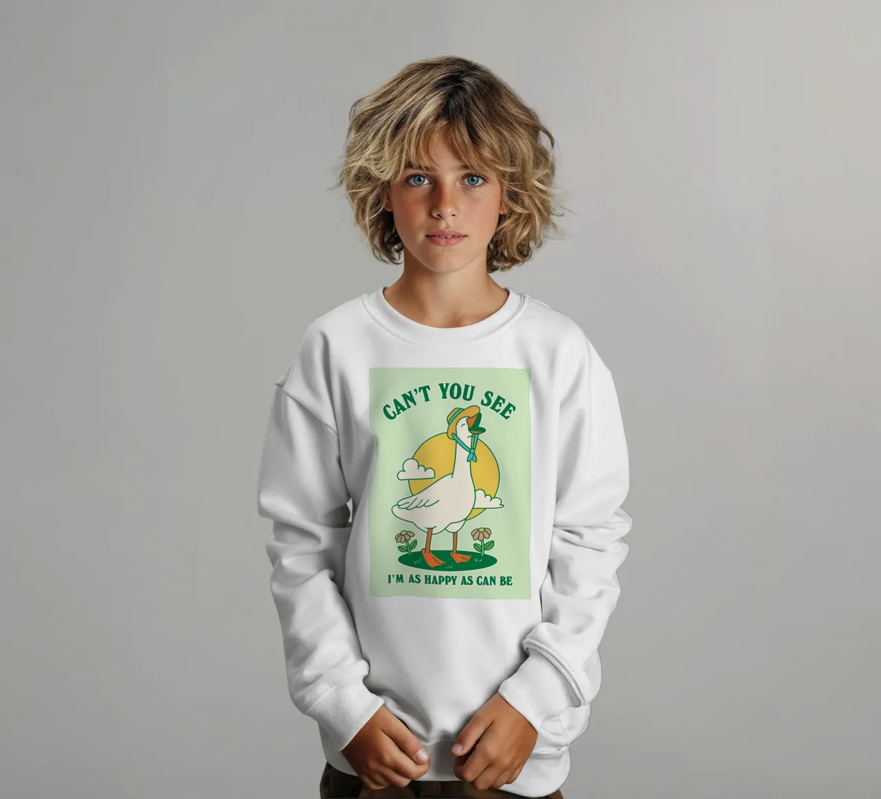 oca no puedes ver que soy tan feliz como se puede ser sudadera para niño de Avocadoz