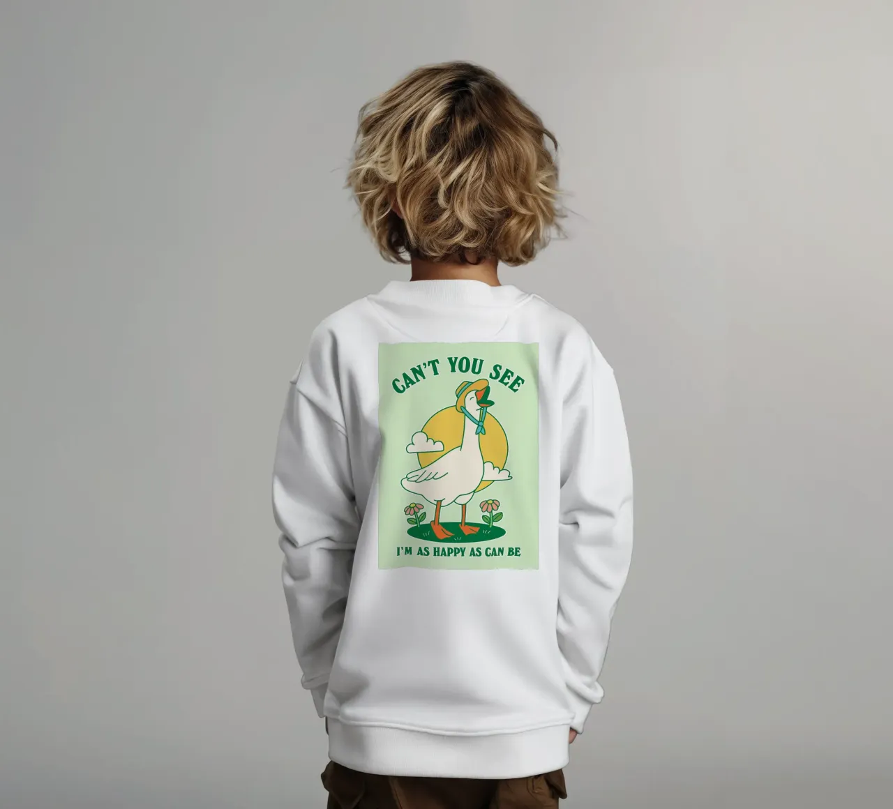oca no puedes ver que soy tan feliz como se puede ser sudadera para niño de Avocadoz