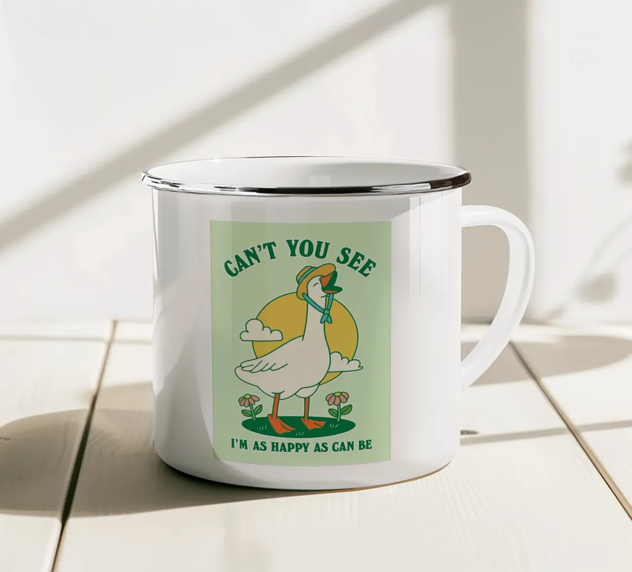 oca non vedi che sono felice come non mai tazza in smalto da Avocadoz