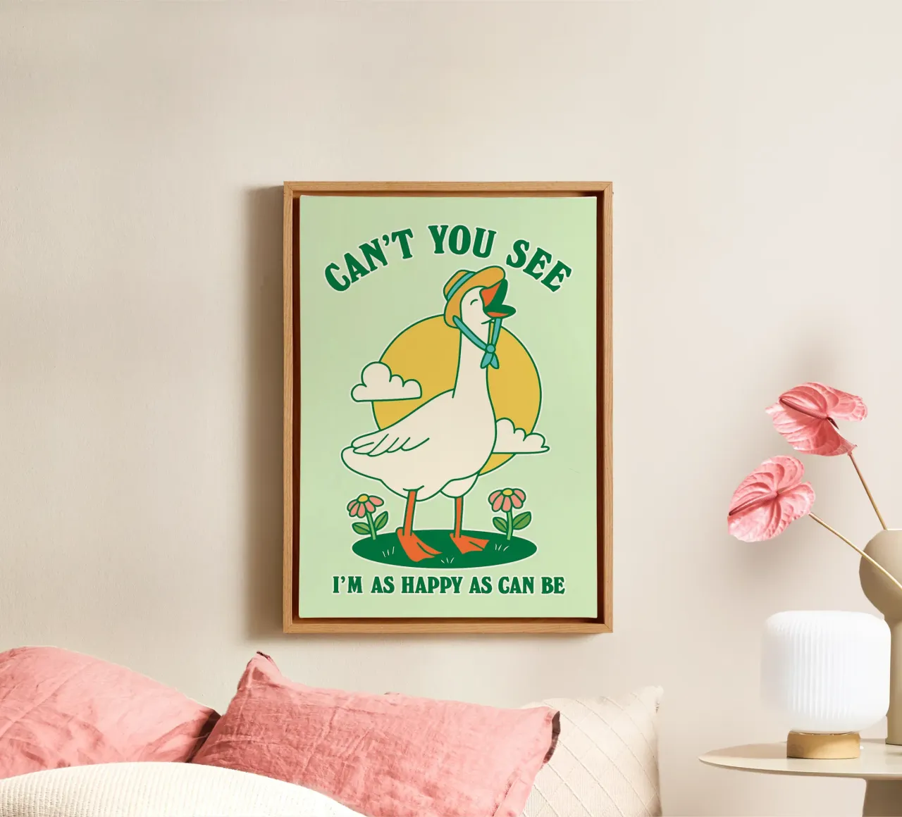 goose cant you see im as happy as can be canvas by Avocadoz