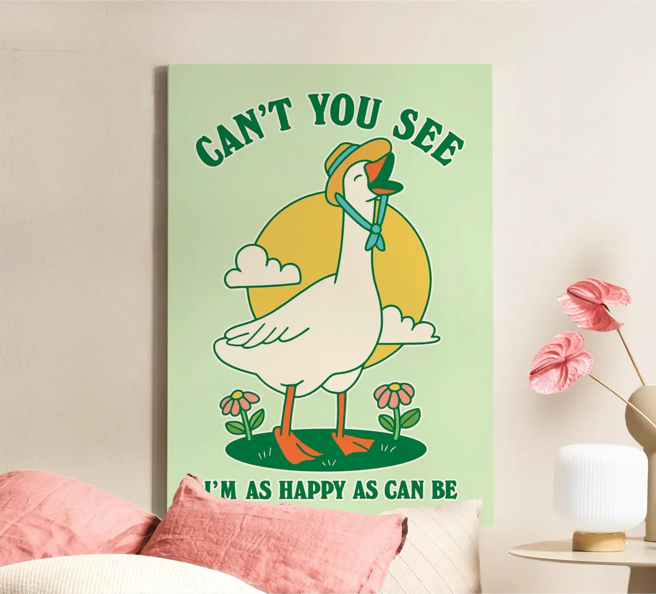 goose cant you see im as happy as can be canvas by Avocadoz