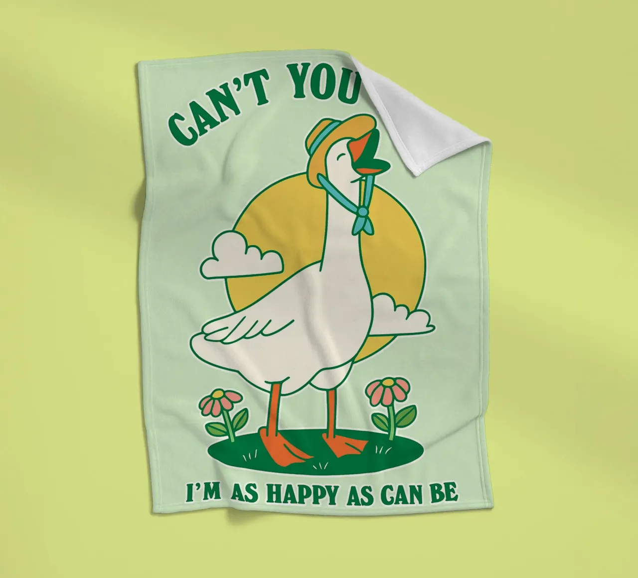 goose cant you see im as happy as can be fleece blanket by Avocadoz