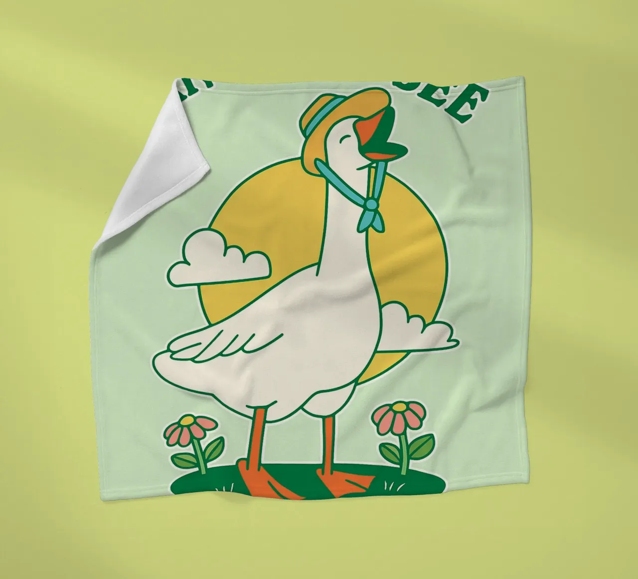 goose cant you see im as happy as can be fleece blanket by Avocadoz