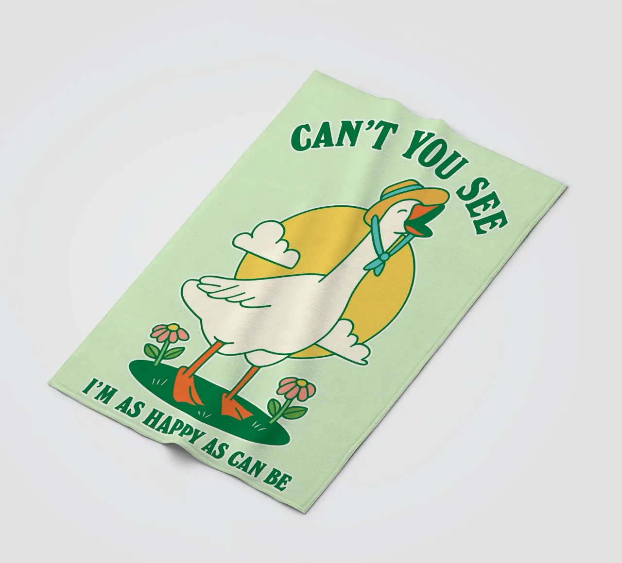 goose cant you see im as happy as can be fleece blanket by Avocadoz
