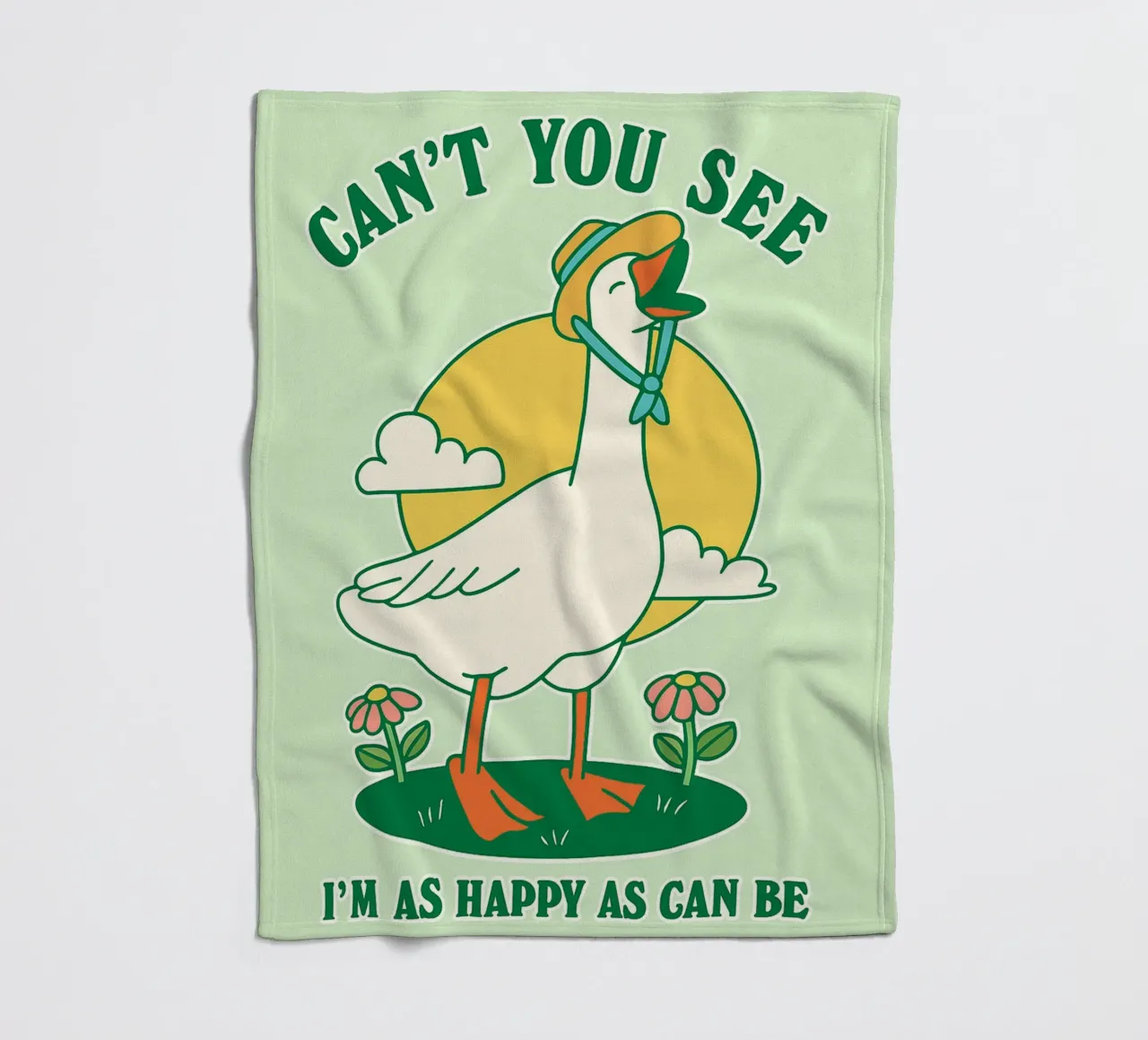 goose cant you see im as happy as can be fleece blanket by Avocadoz