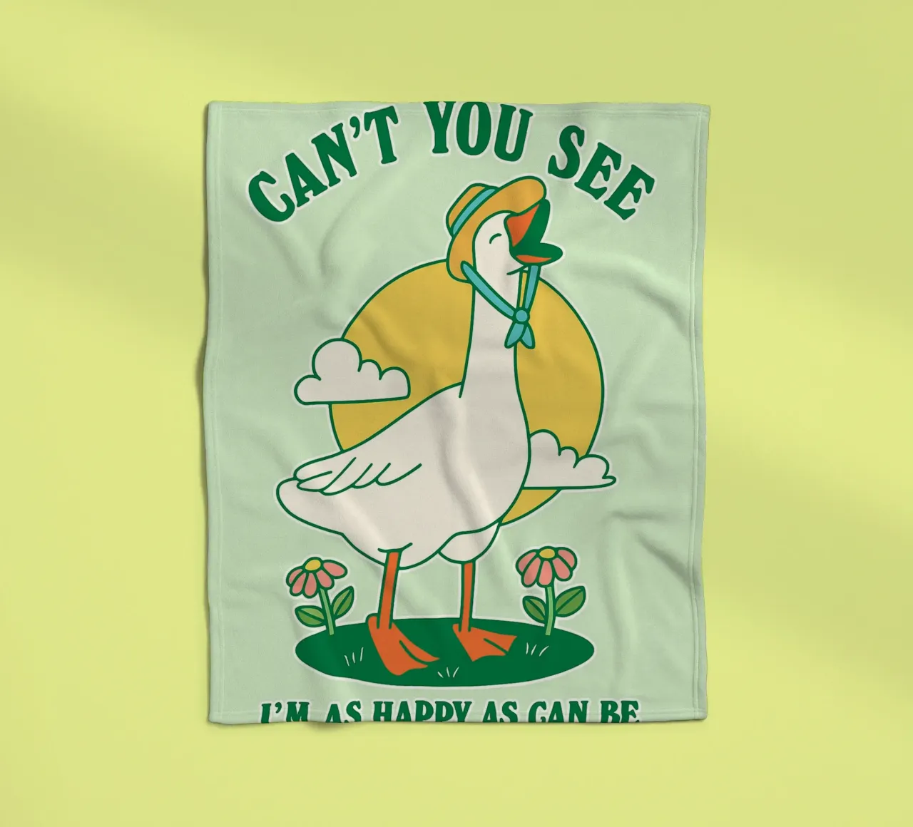 goose cant you see im as happy as can be fleece blanket by Avocadoz