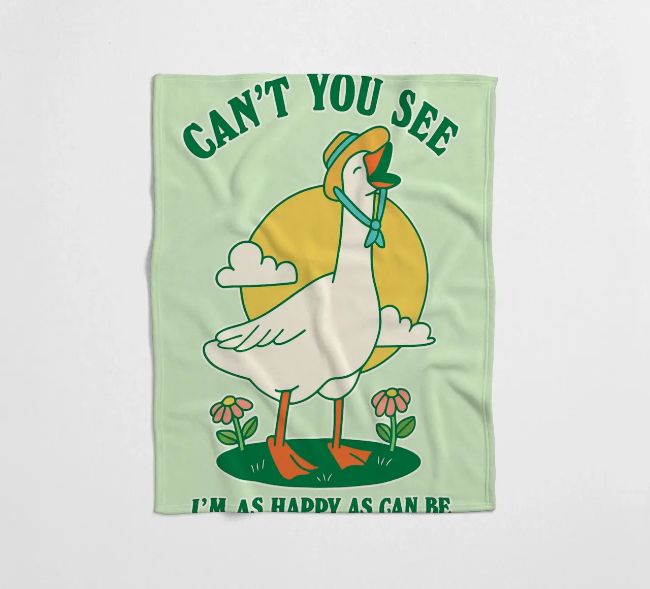 goose cant you see im as happy as can be fleece blanket by Avocadoz