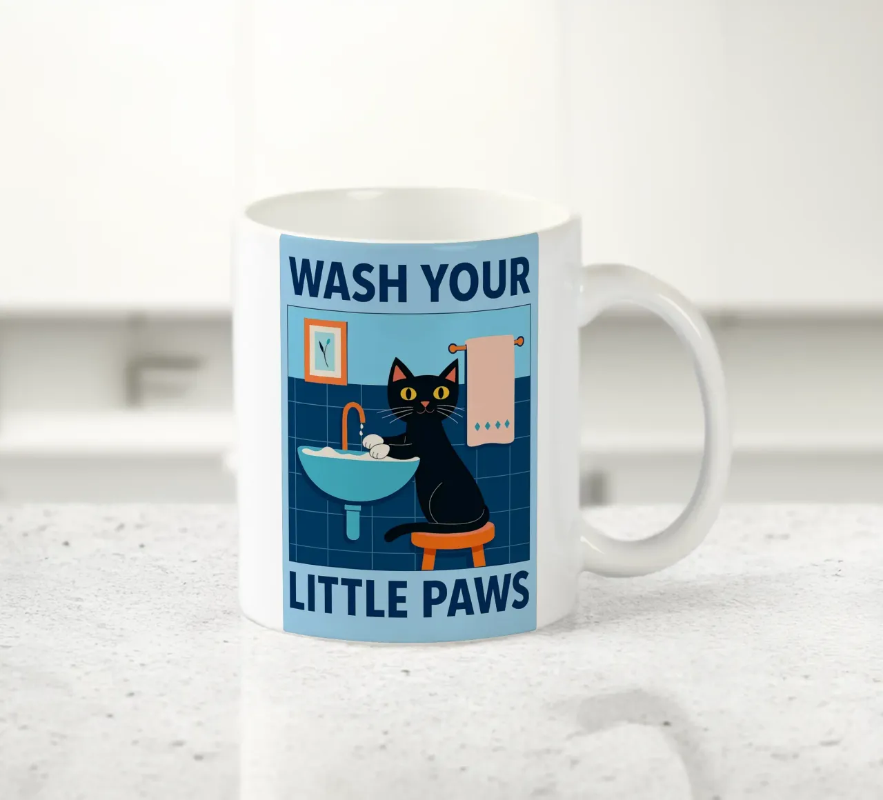 lava le tue zampette gatto tazza in ceramica da Avocadoz