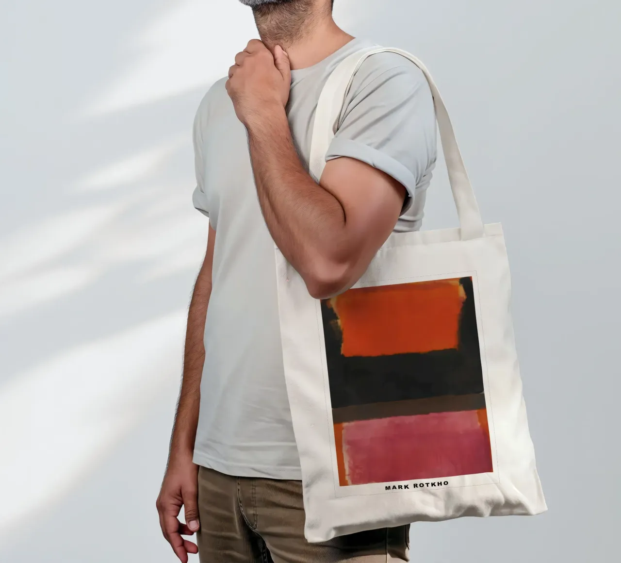 Mark Rothko n. 21 Rosso, marrone, nero e arancione borsa in juta da traveler