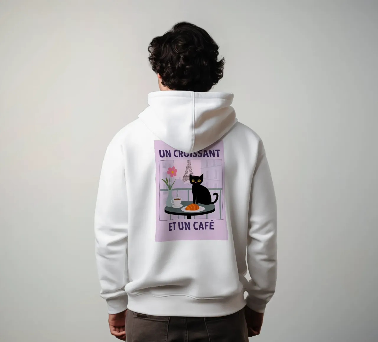 ein croissantt ein cafe cat Hoodie von Avocadoz