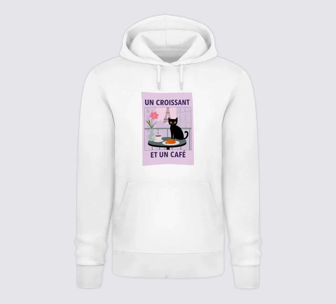 ein croissantt ein cafe cat Hoodie von Avocadoz