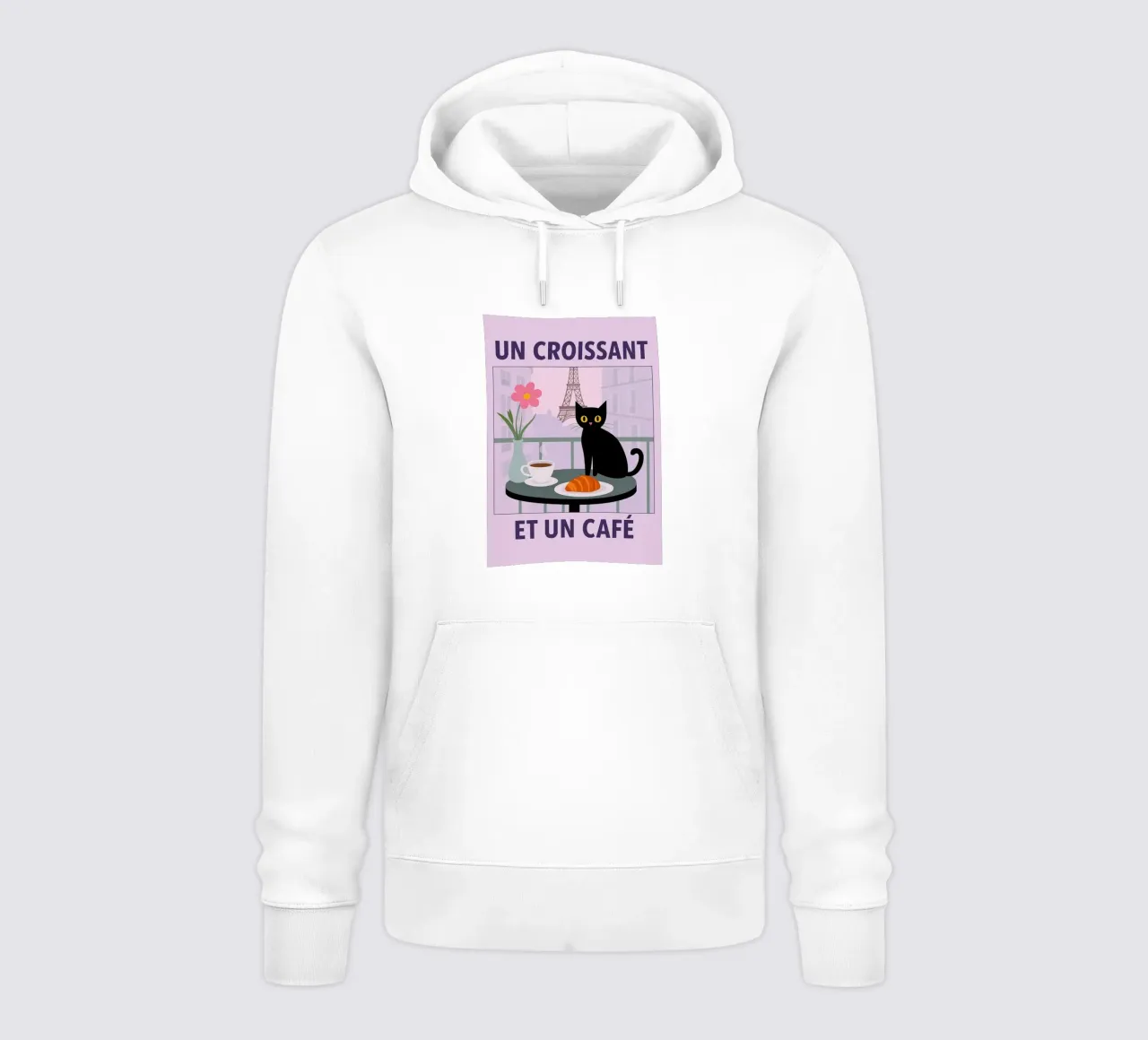 un croissantet un cafe cat sudadera con capucha de Avocadoz