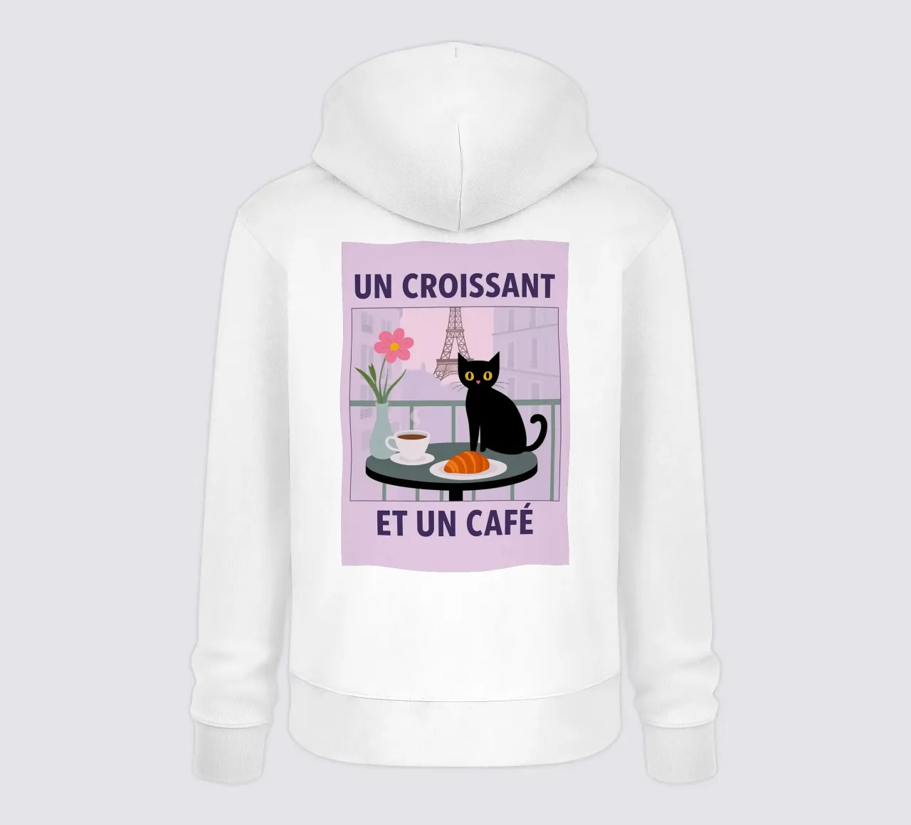 un croissantet un cafe cat sudadera con capucha de Avocadoz