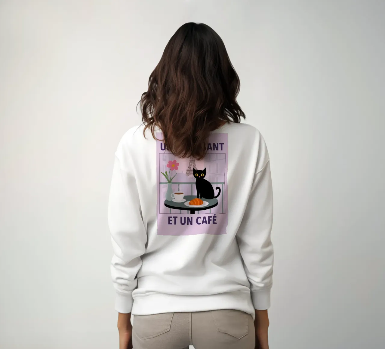 un croissantet un cafe cat sudadera de Avocadoz