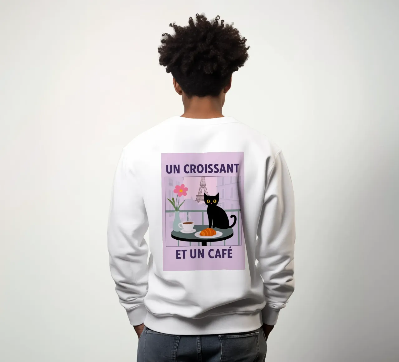 un croissantet un cafe cat sudadera de Avocadoz