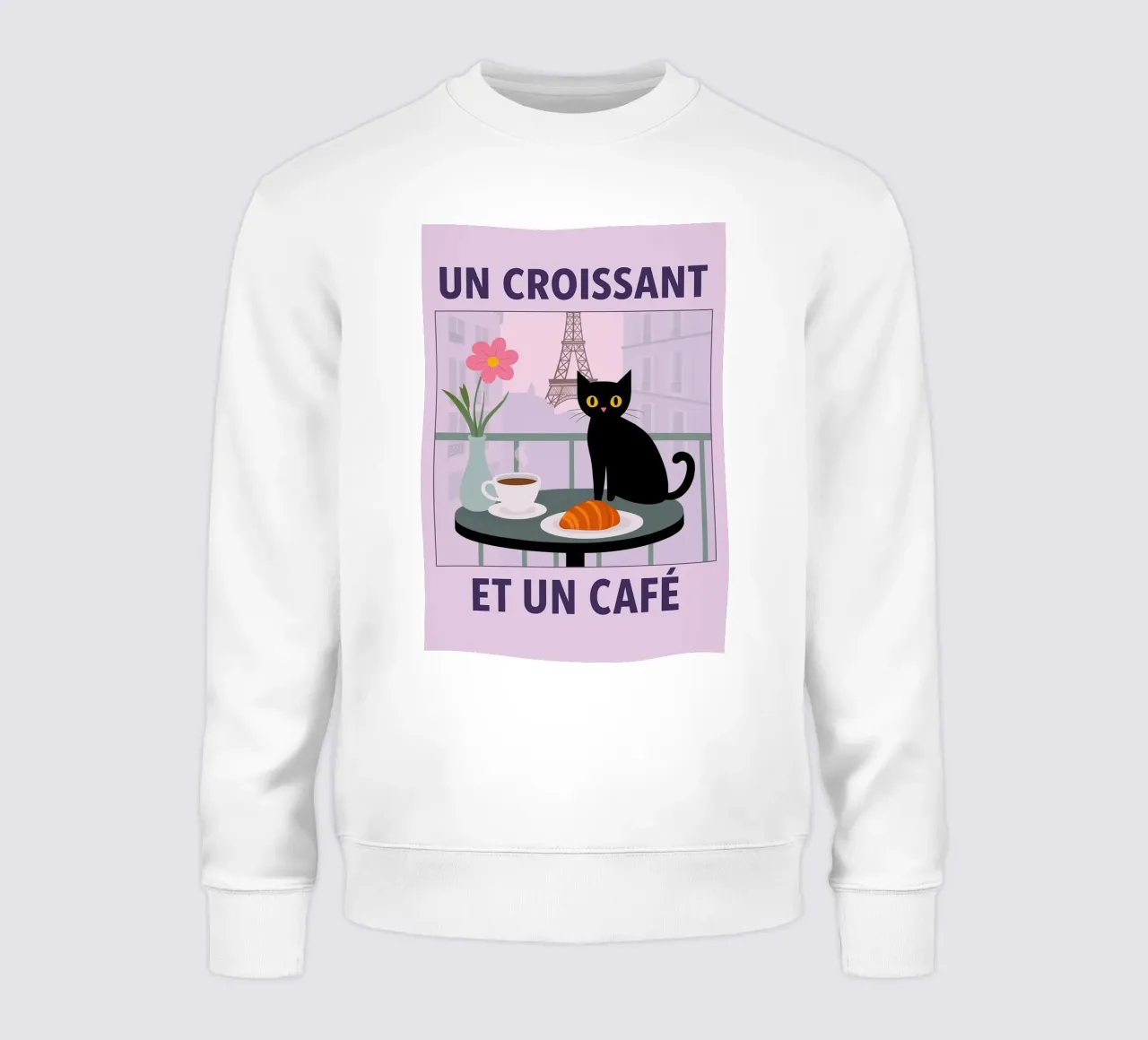 un croissantet un cafe cat sudadera de Avocadoz
