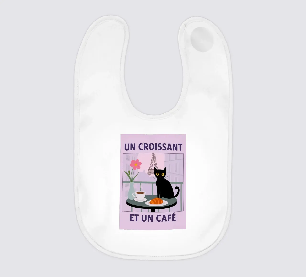 un croissantet un caffè gatto bavaglino da Avocadoz