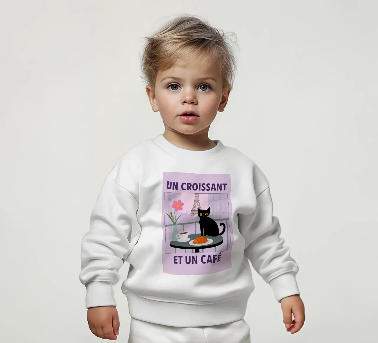 un croissantet un caffè gatto felpa neonato da Avocadoz