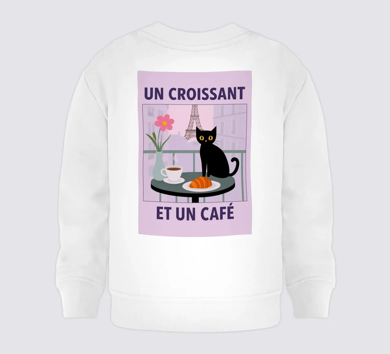 un croissantet un cafe cat sudadera de bebé de Avocadoz