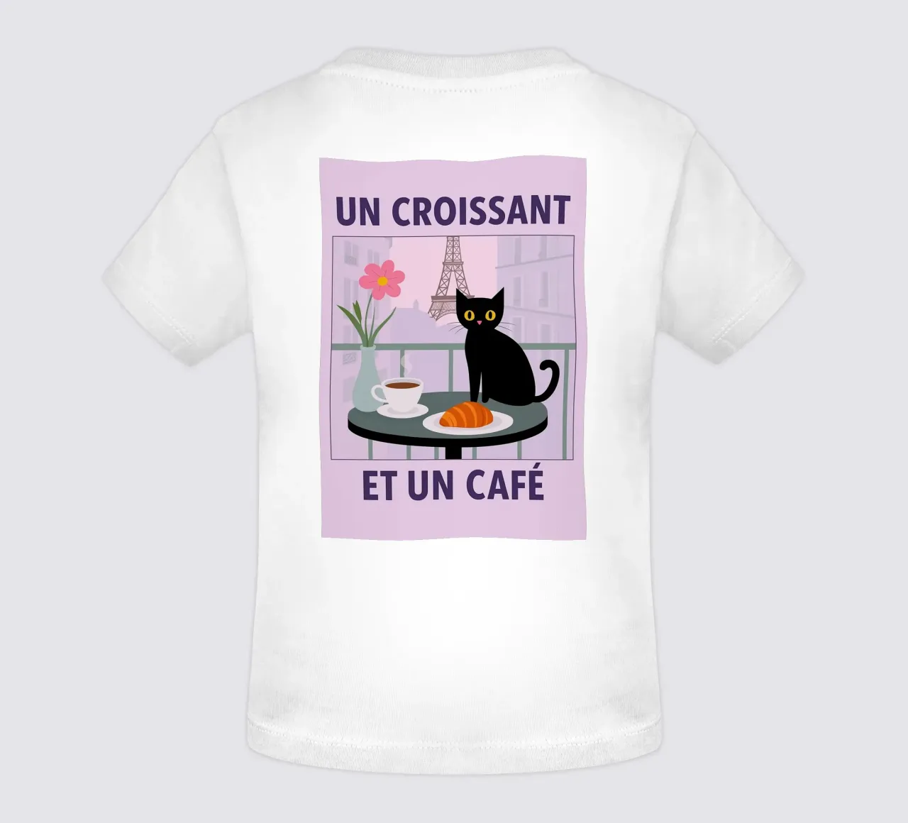 un croissantet un caffè gatto maglietta neonato da Avocadoz
