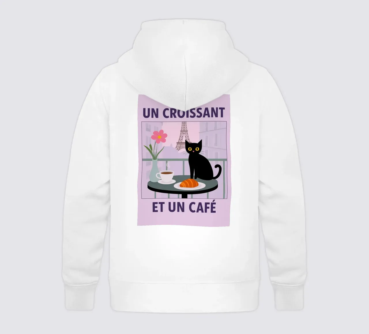 un croissantet un caffè gatto felpa bambino con cappuccio da Avocadoz