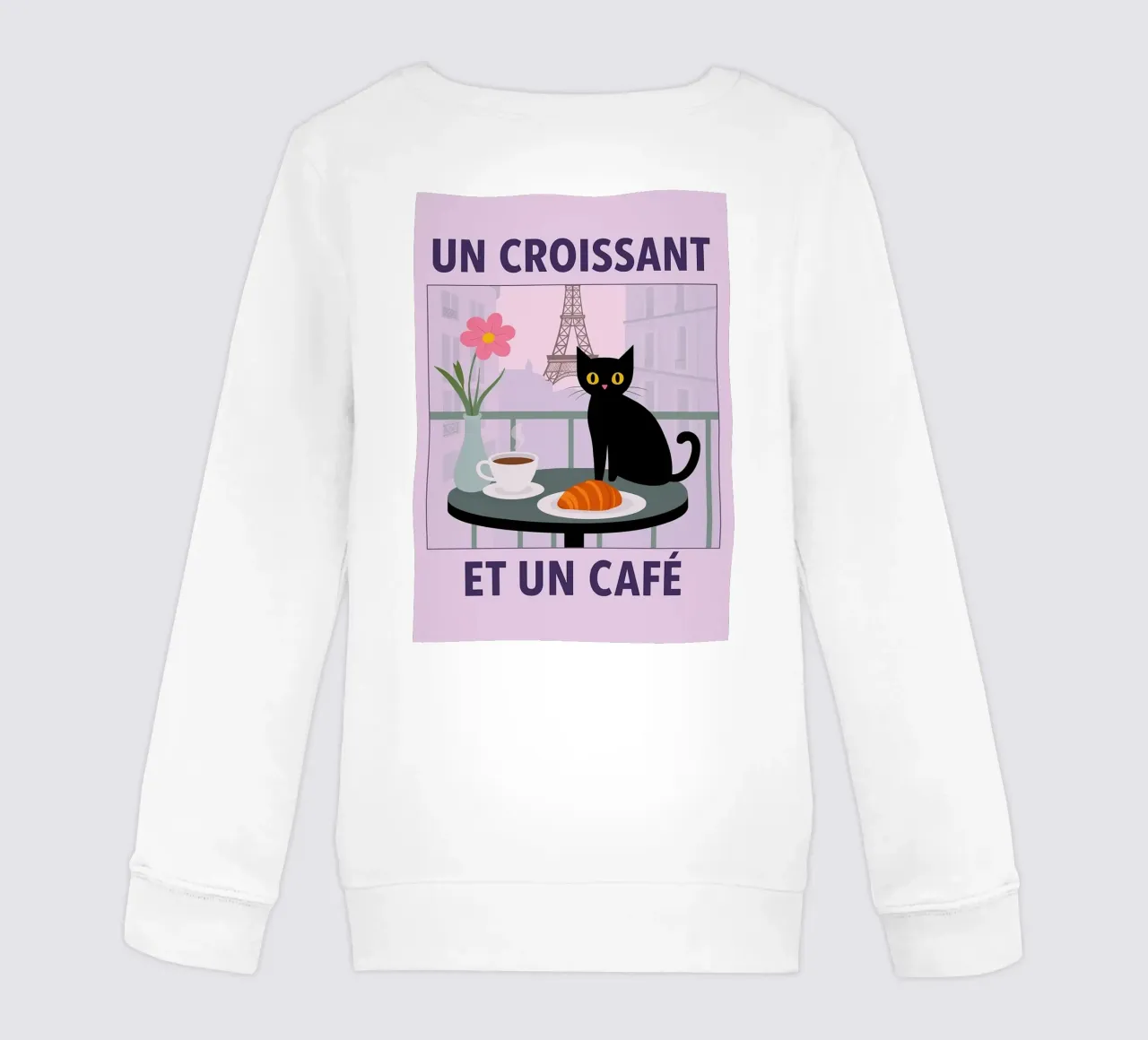 un croissantet un caffè gatto felpa bambino da Avocadoz
